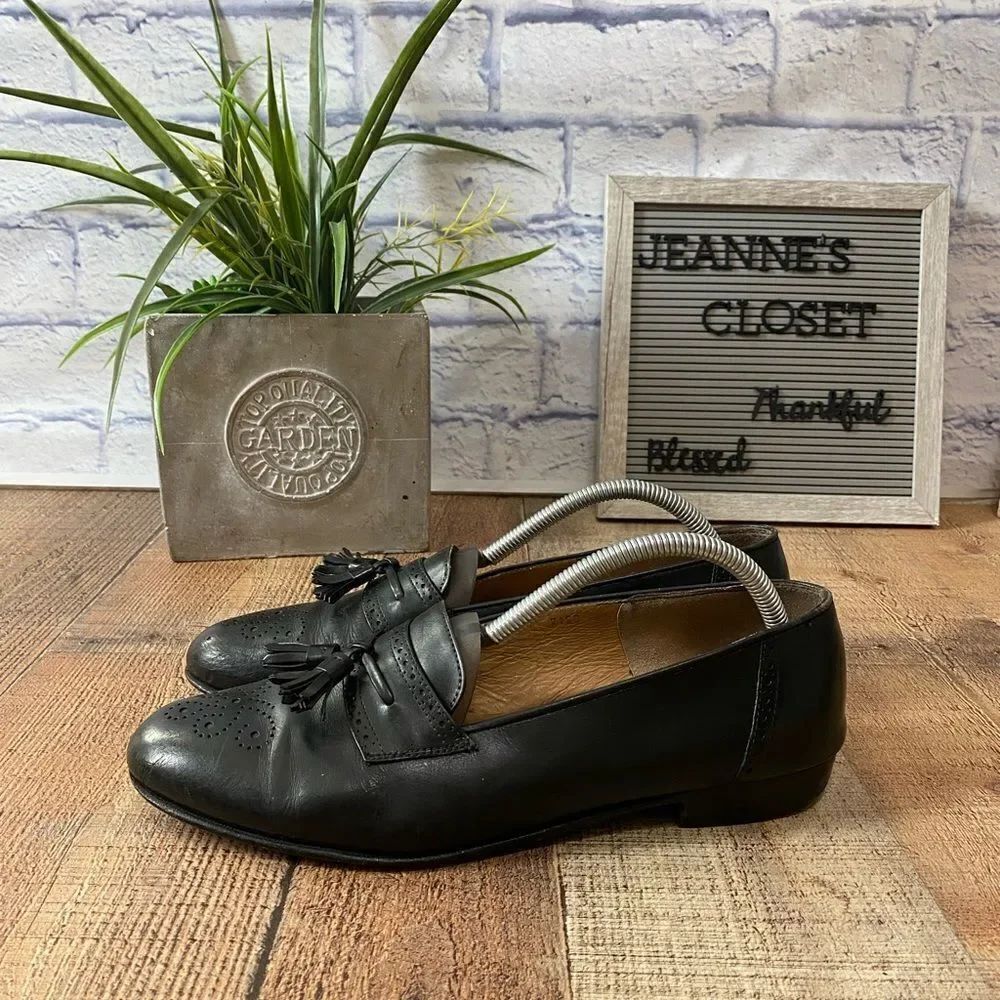 Vtg 80s Salvatore Ferragamo Wing Tip Tassel Loafers